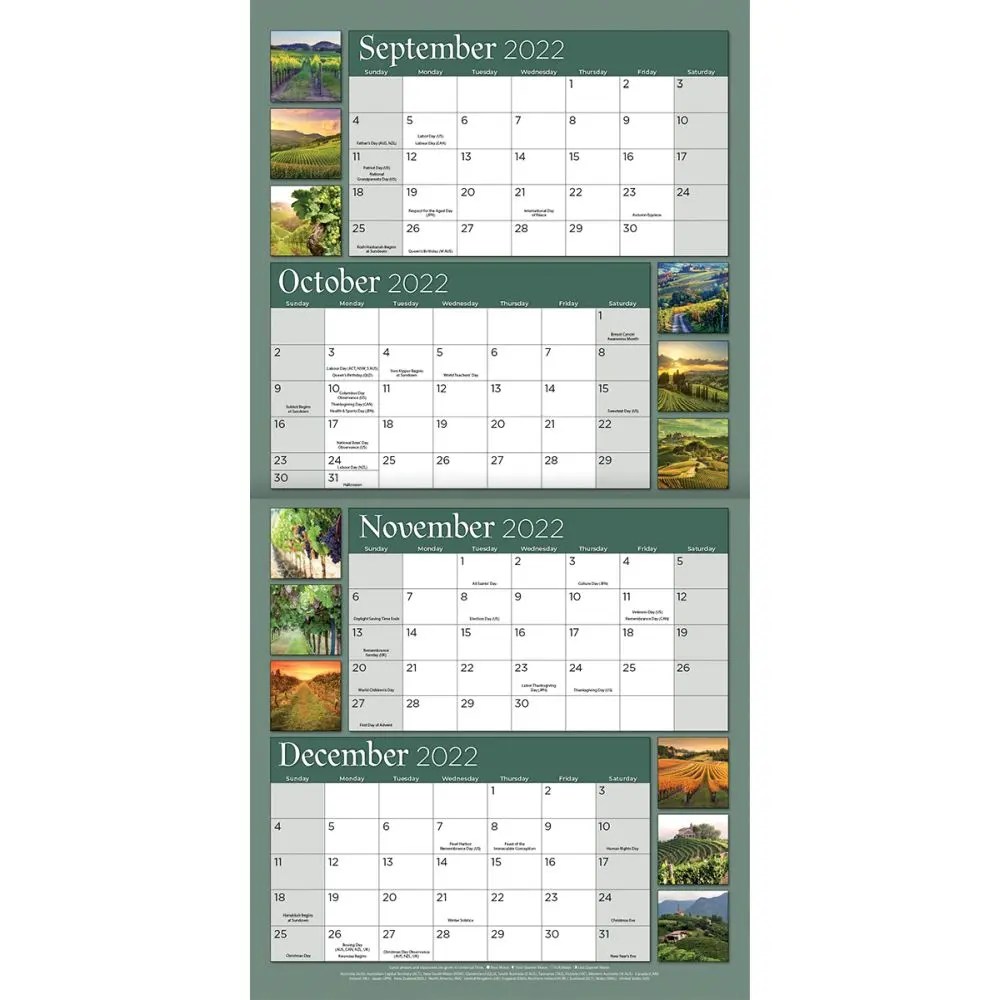 Christmas In The Vineyard 2023 Vineyards 2023 Wall Calendar