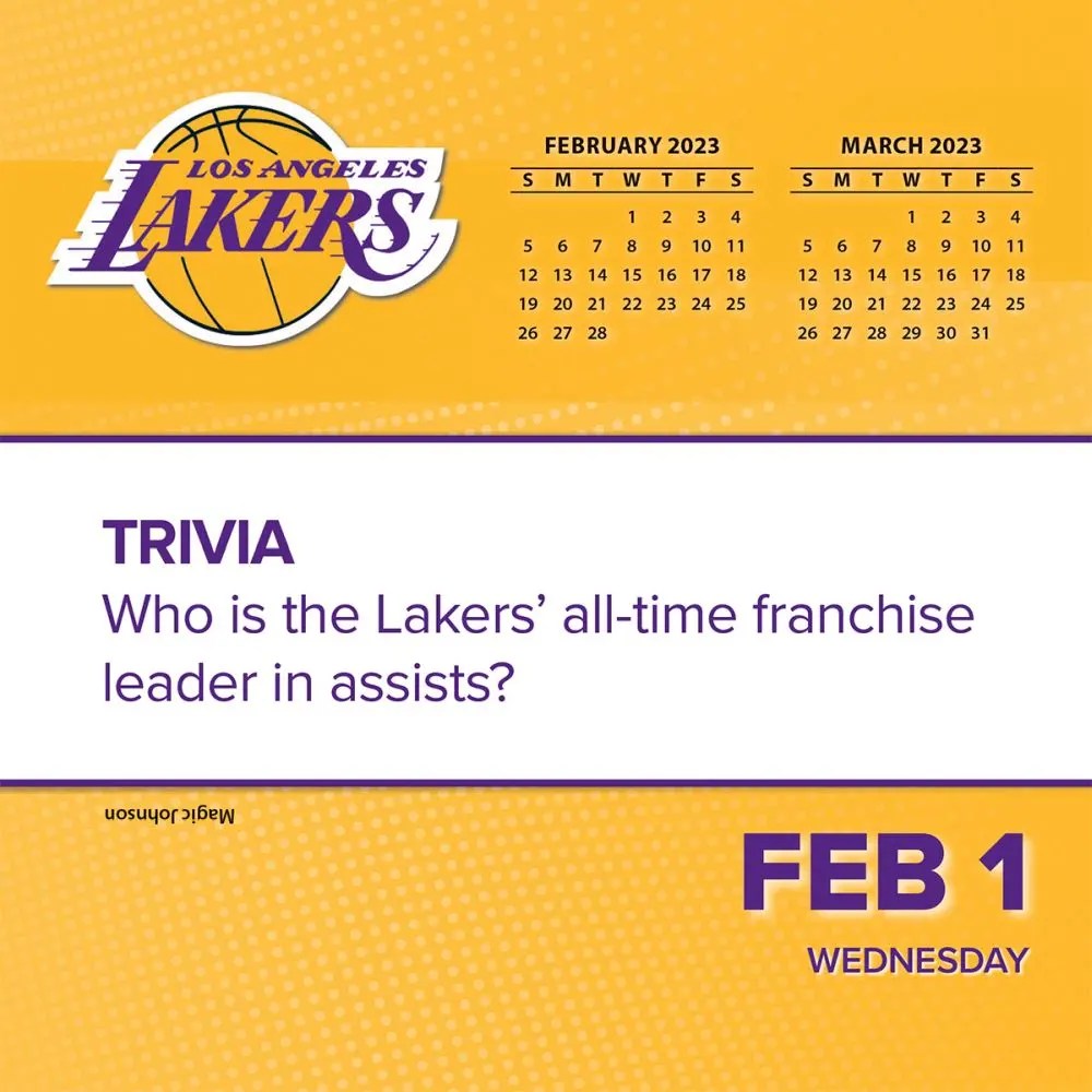 Los Angeles Lakers 2023 Desk Calendar