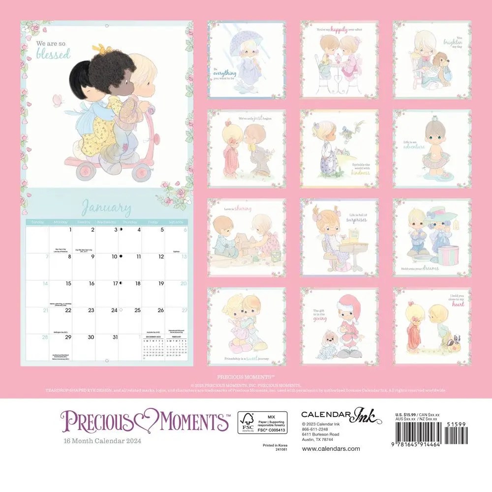 Precious Moments 2024 Wall Calendar