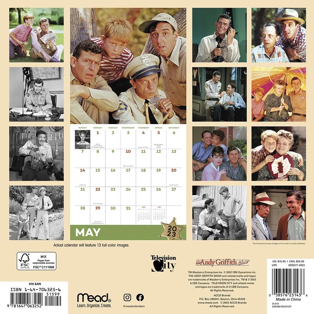 The Andy Griffith Show 2023 Wall Calendar