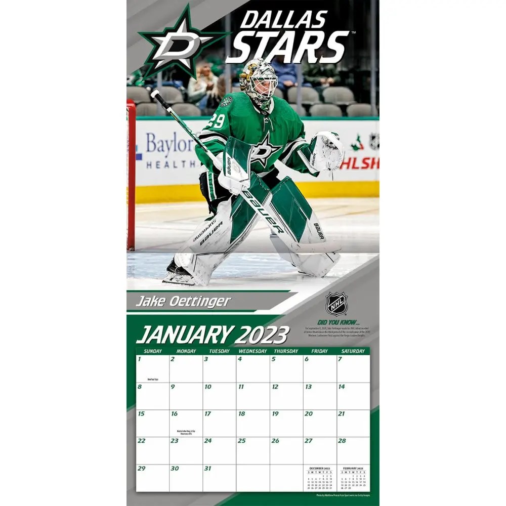 Dallas Stars Wall Calendar Customize and Print