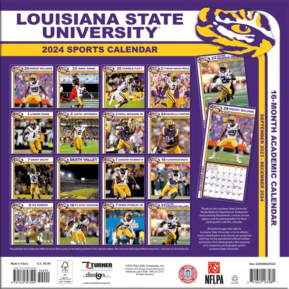 Lsu Summer Calendar 2024 LSU Tigers 2024 Mini Wall Calendar