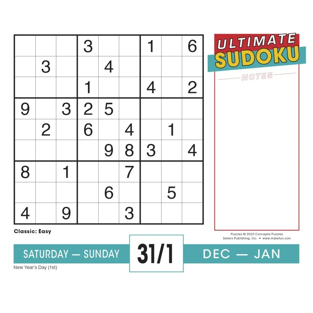 Ultimate Sudoku 2023 Desk Calendar