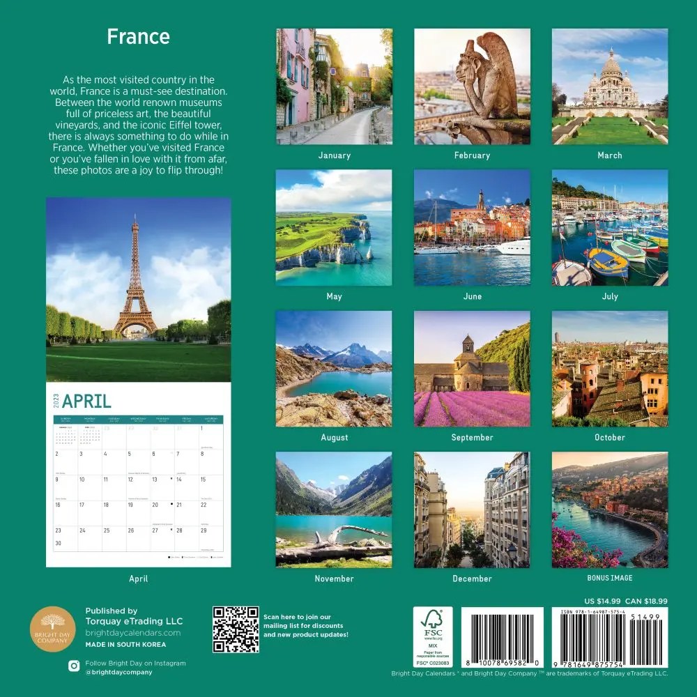 France2023WallCalendar