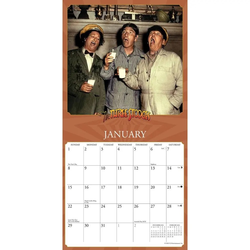 Three Stooges 2023 Mini Wall Calendar
