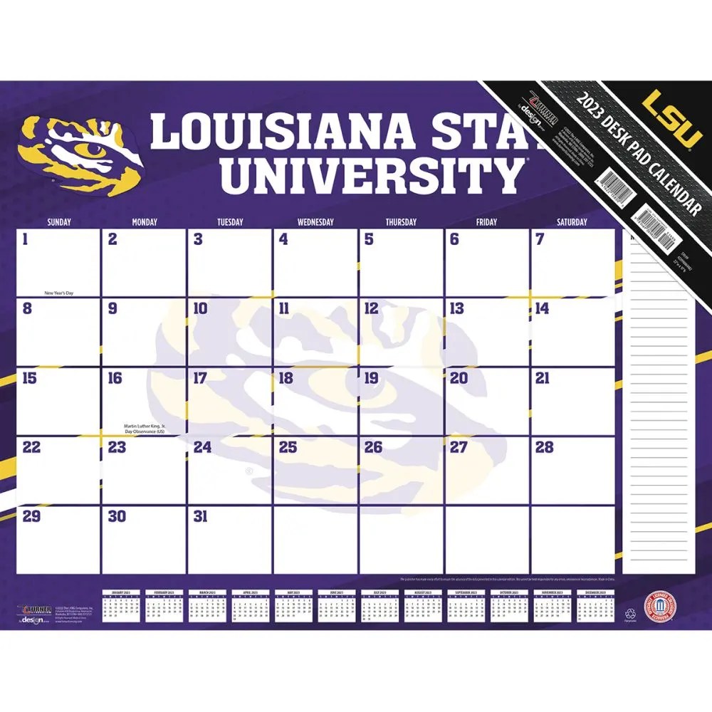 LSU Tigers 2023 Desk Pad Calendar