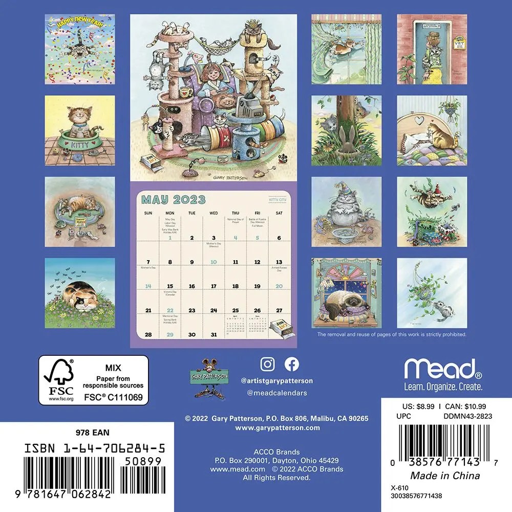 Gary Pattersons Cats 2023 Mini Calendar