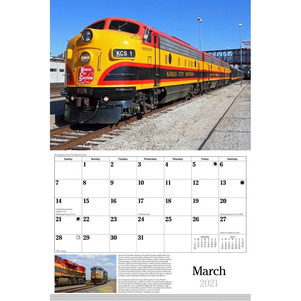 Trains Railroading Wall Calendar