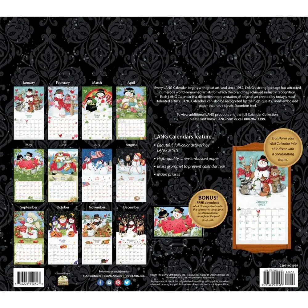 New Sam Snowman Calendar 2022 Free Photos