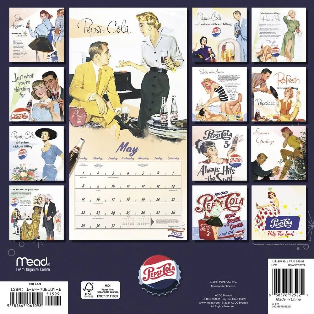 Pepsi 2022 Wall Calendar - Calendars.com
