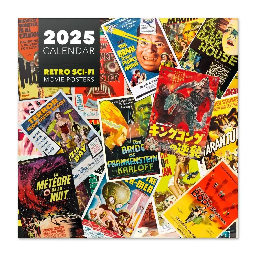 Retro Science Fiction 2025 Wall Calendar