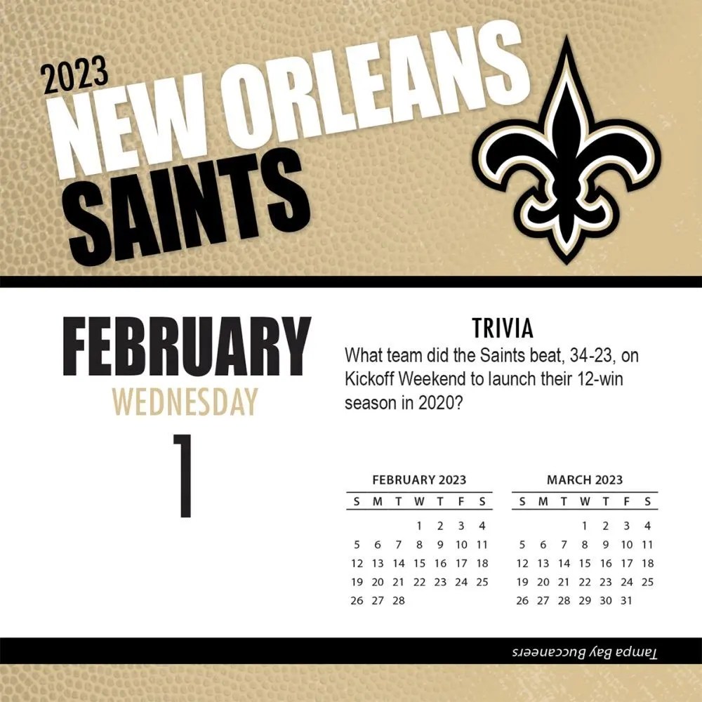 New Orleans Saints Calendar 2024 New Orleans Saints 2023 Desk Calendar