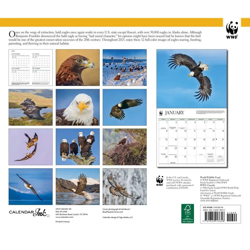 Eagles WWF 2023 Wall Calendar