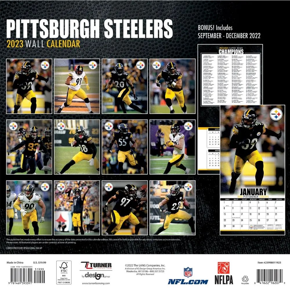 NFL Pittsburgh Steelers 2023 Wall Calendar