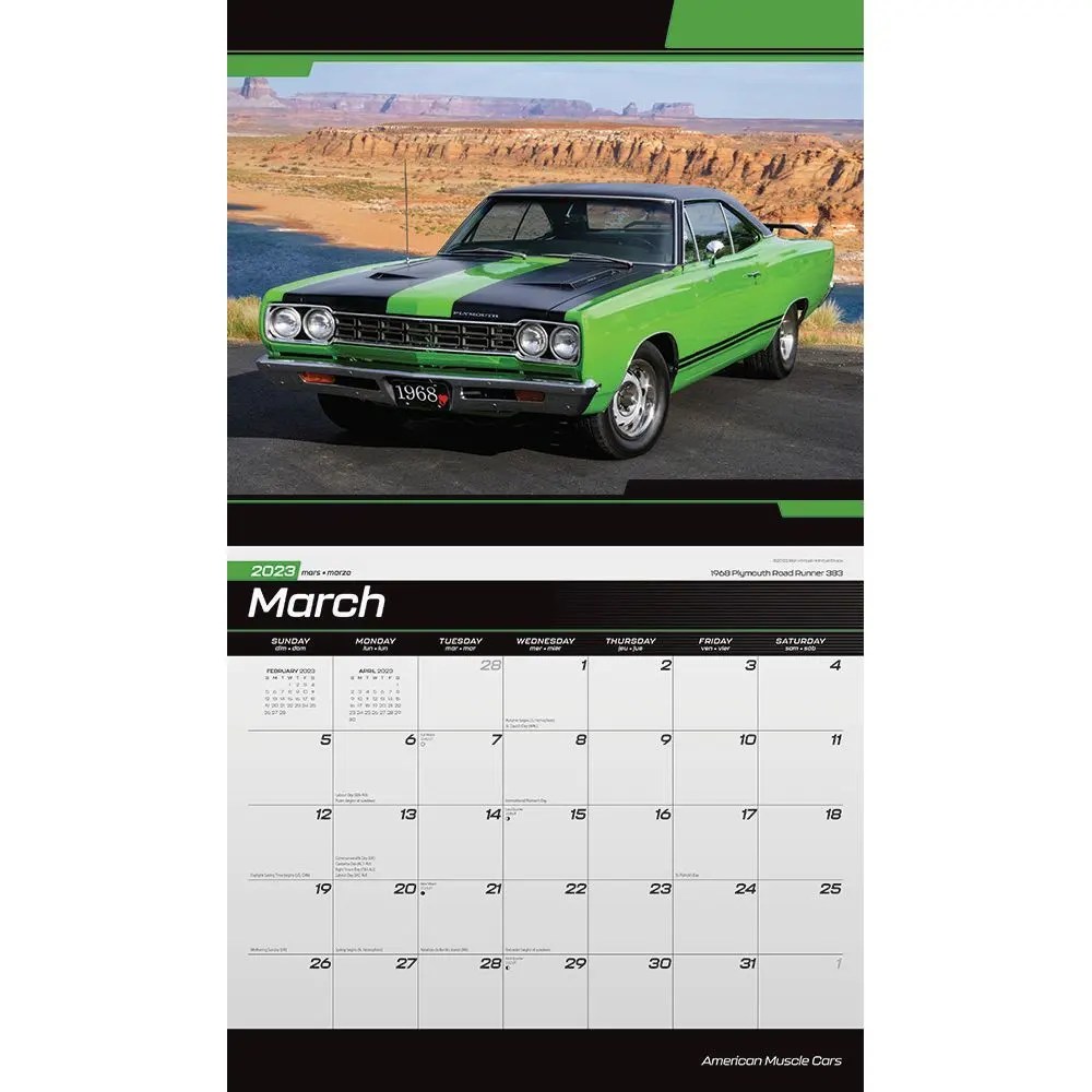 muscle car calendar 2023 American Muscle Cars 2023 Deluxe Wall Calendar