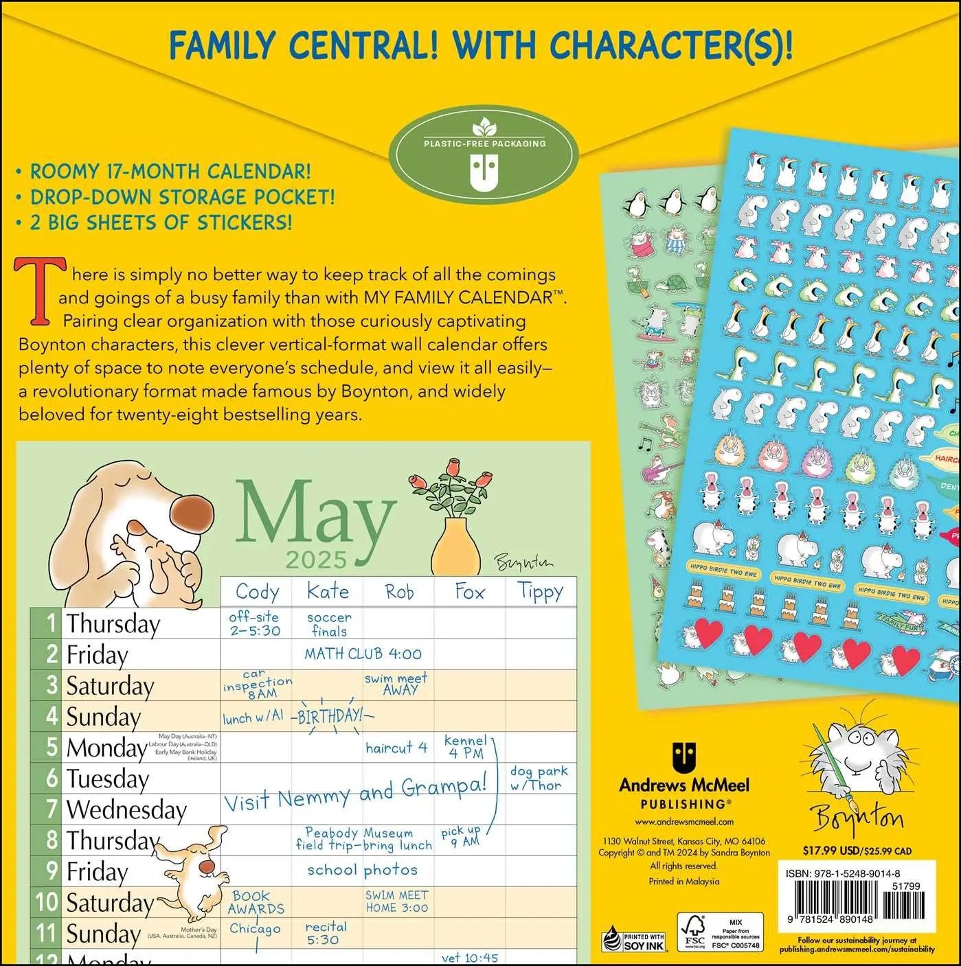My Family 2025 Wall Calendar by Sandra Boynton