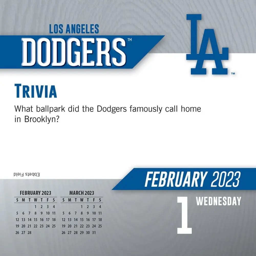 dodgers 2023 calendar Los Angeles Dodgers 2023 Desk Calendar
