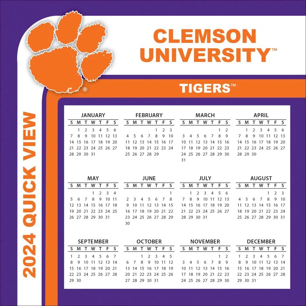 Clemson Tigers 2024 Desk Calendar