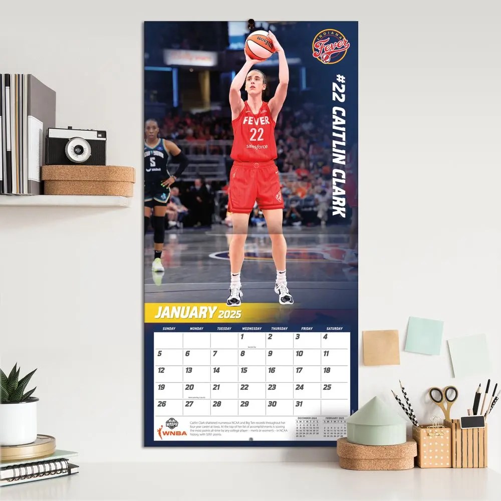 WNBA Indiana Fever Caitlin Clark 2025 Wall Calendar