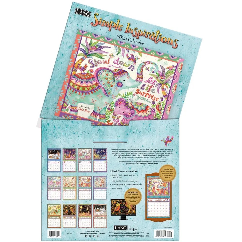 Simple Inspirations by Debi Hron 2025 Wall Calendar
