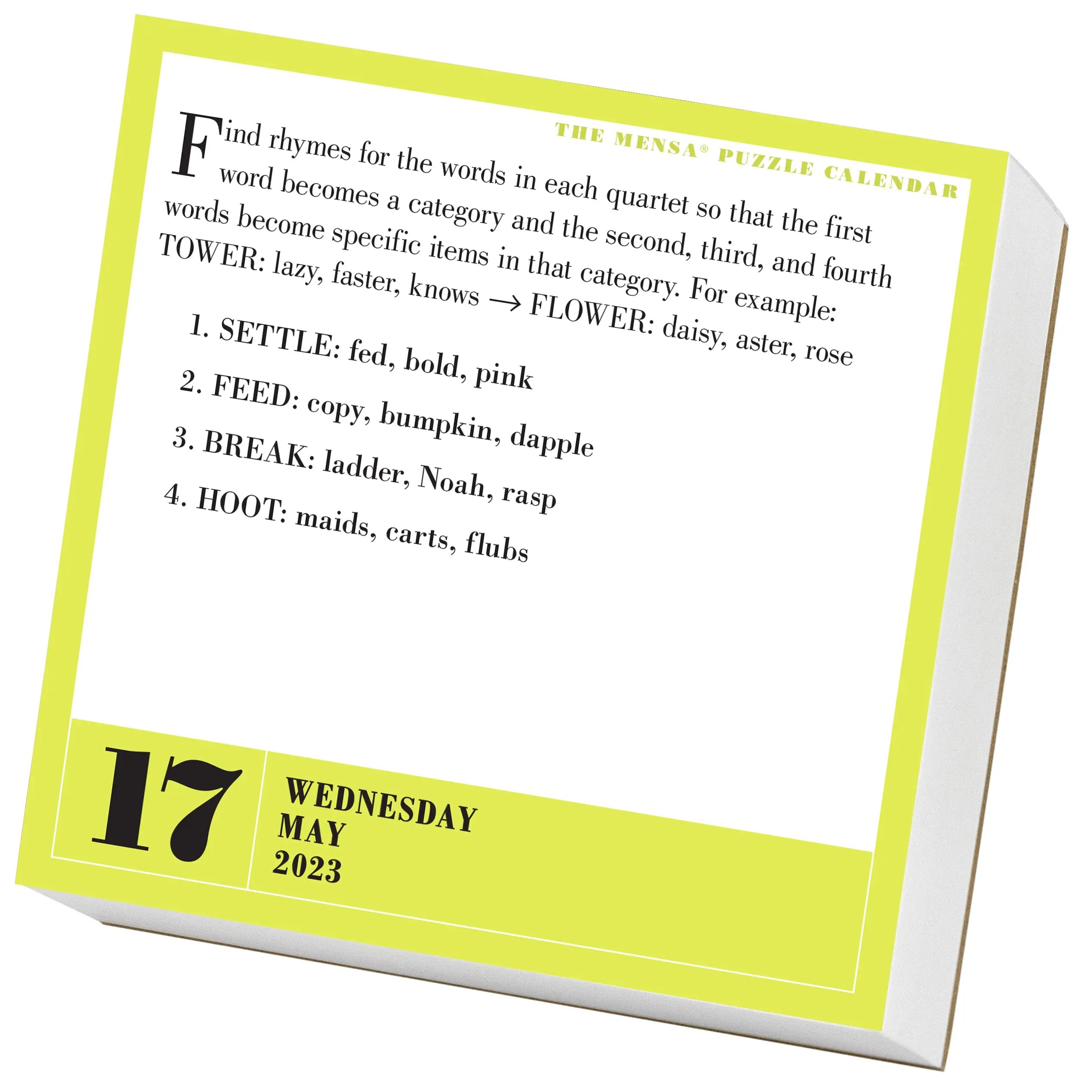 mensa calendar 2023 Mensa 365 Brain Puzzlers 2023 PageADay Calendar