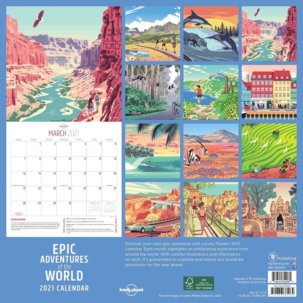 Epic Adventures Lonely Wall Calendar