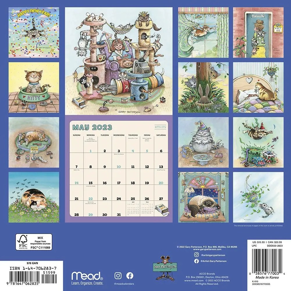 Gary Pattersons Cats 2023 Wall Calendar