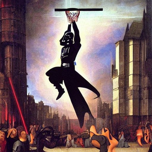 stabilityai/stablediffusion · Darth Vader dunking a basketball in neuromancer's medieval