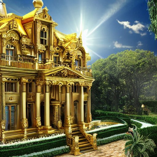 stabilityai/stablediffusion · ultra detailed 4k golden mansion in heaven