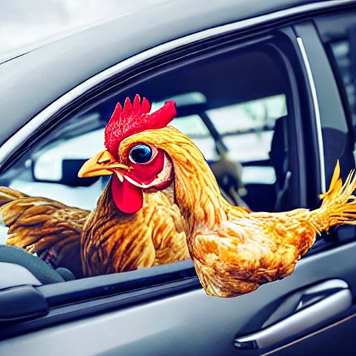 stabilityai/stablediffusion · chicken driving a car