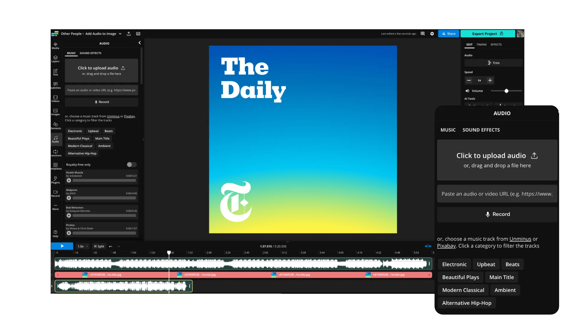 Add Audio to Image — Add Music to Picture — Kapwing