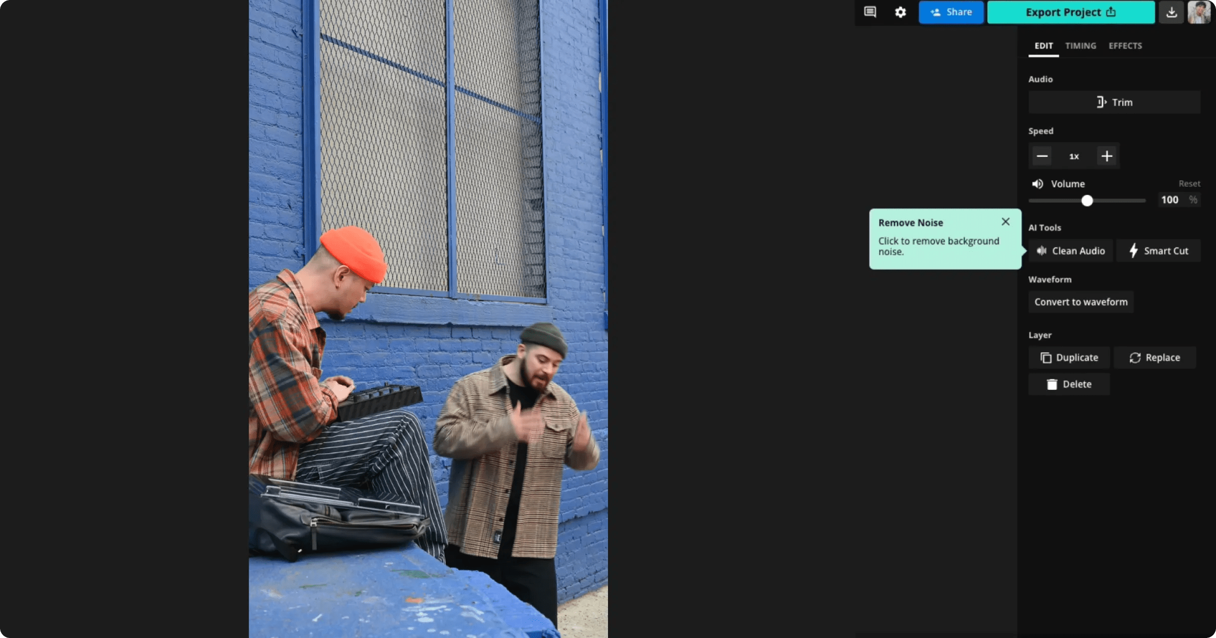 Remove Background Noise from Video Online & Instant