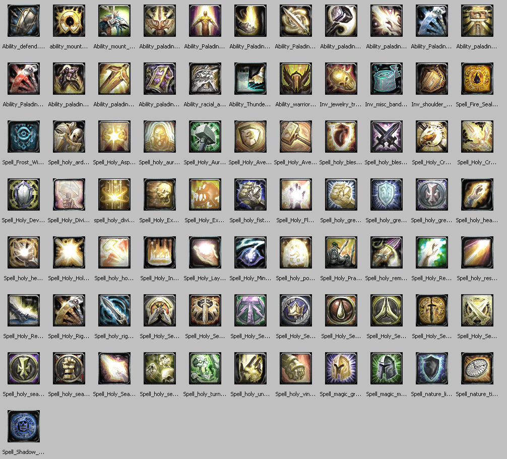 Paladin Icon pack Paladin World of Warcraft AddOns