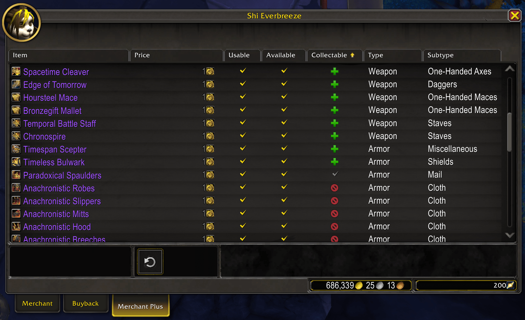 Merchant Plus Auction House & Vendors World of Warcraft AddOns