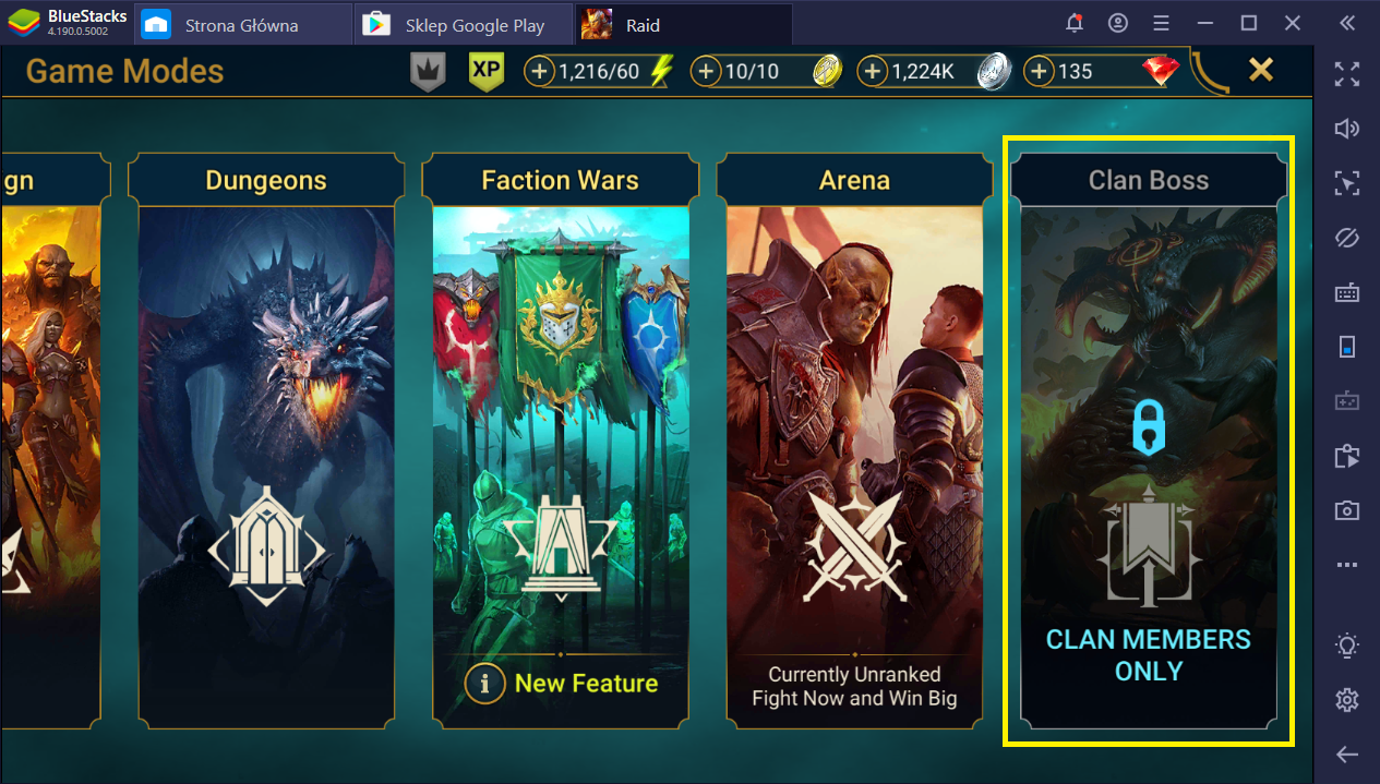 RAID Shadow Legends on PC Farming BlueStacks