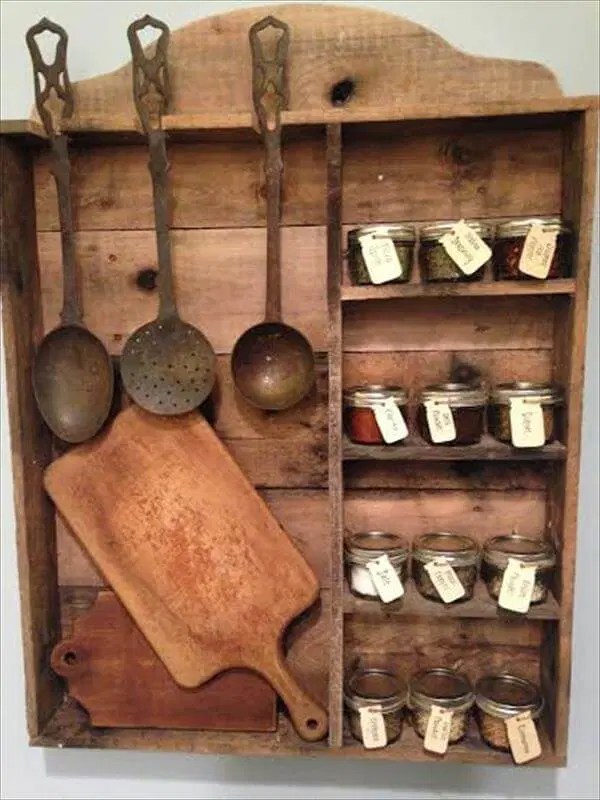 Vintage Inspired Pallet Kitchen Spice Rack 101 Pallets
