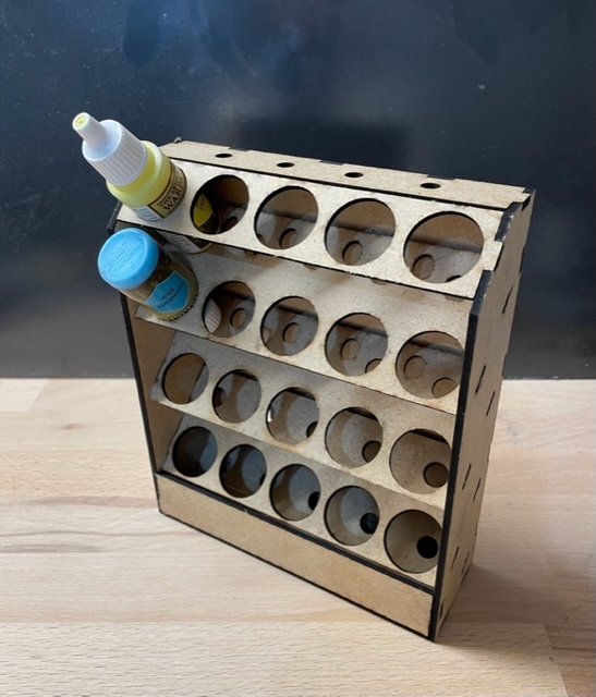 Laser Cut Acrylic Paint Stand SVG File Free Download 3axis.co