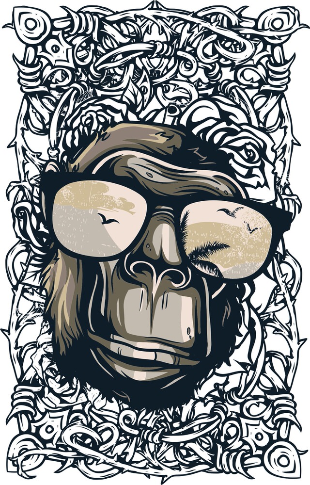Monkey Print Free Vector cdr Download 3axis.co