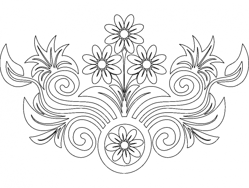 Flower Design dxf File Free Download 3axis.co