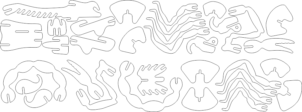 Scorpion 3D Puzzle Laser Cut DXF File Free Download 3axis.co
