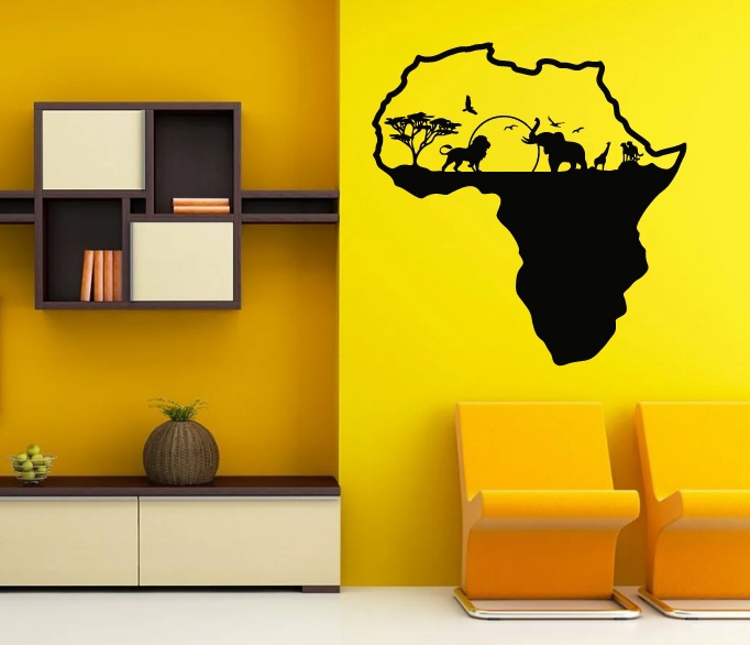 Laser Cut Africa Wall Decor DXF File Free Download 3axis.co