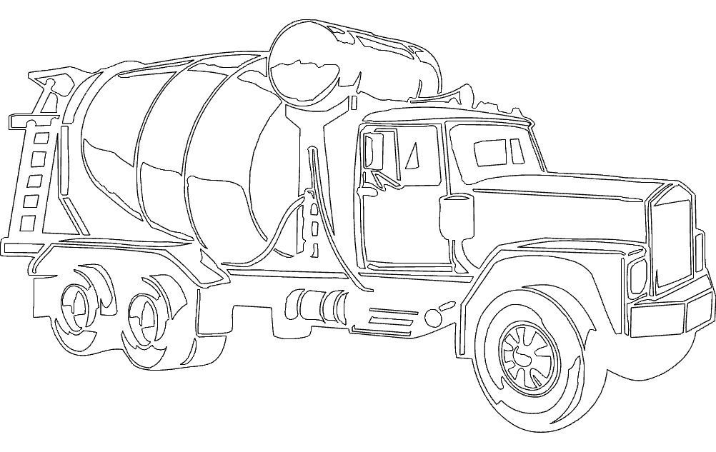 Concrete Mixer Truck DXF File Free Download 3axis.co