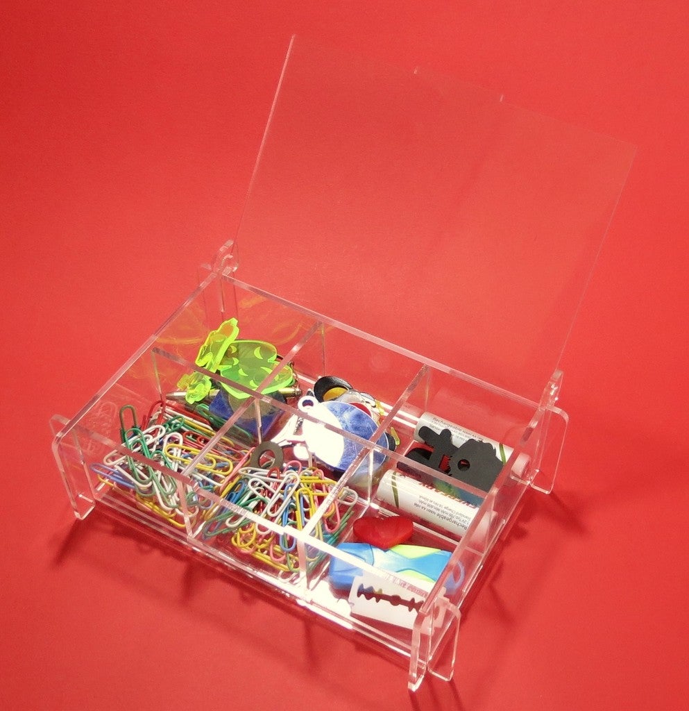 Laser Cut Storage Box With Partitions Acrylic 3mm DXF File Free