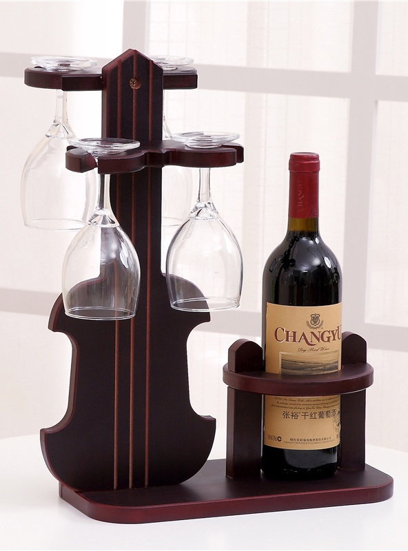 Laser Cut Violin Wine Bottle Glass Holder DWG File Free Download 3axis.co