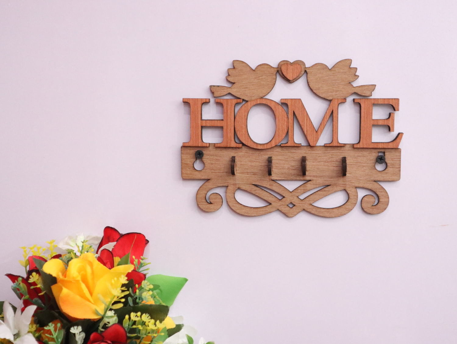Laser Cut Birds Family Wall Key Holder 3mm SVG DXF CDR AI PDF Free Download 3axis.co