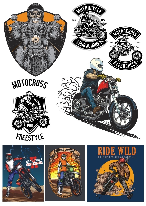 Biker Set Free Vector cdr Download 3axis.co