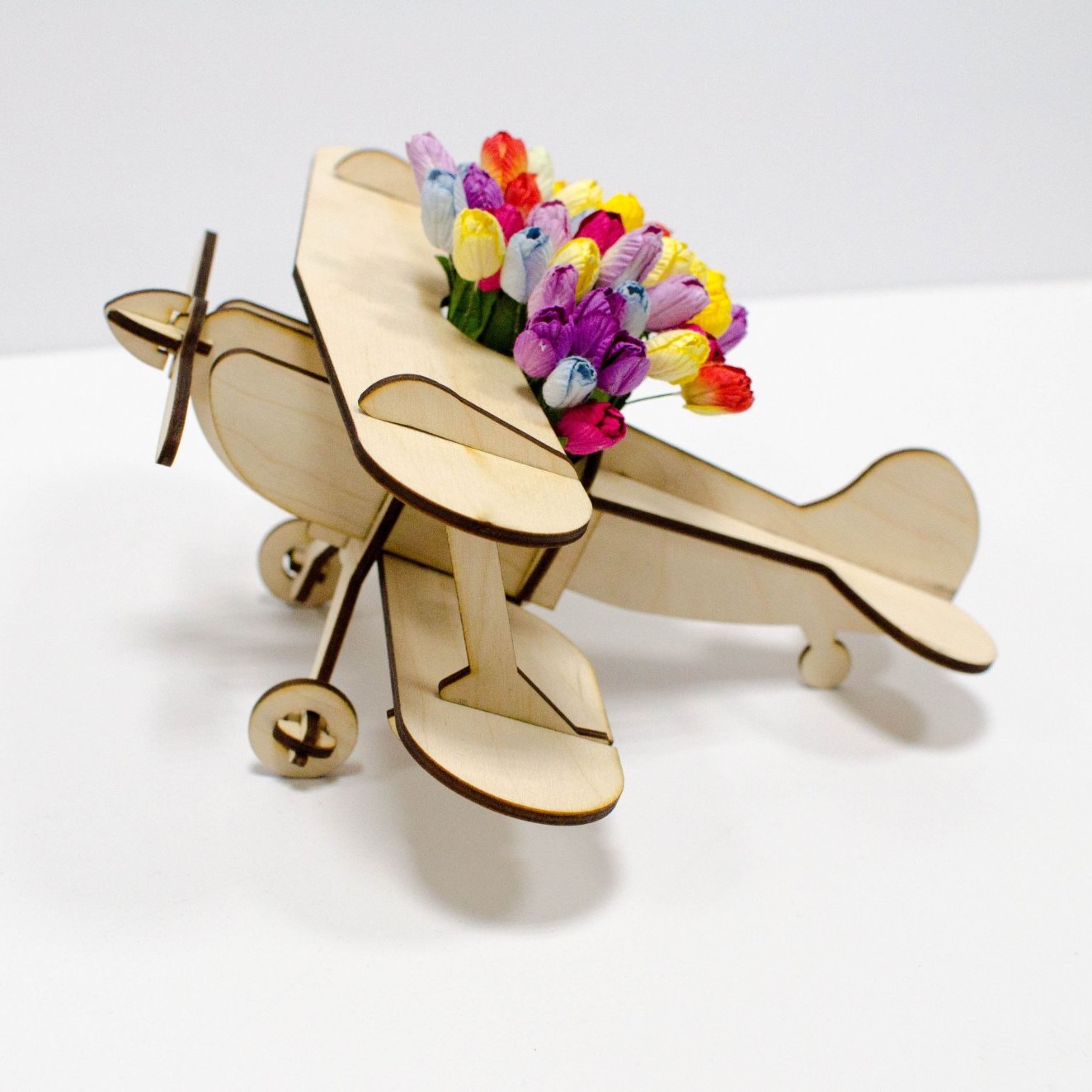 Laser Cut Airplane Flower Box Free Vector cdr Download 3axis.co