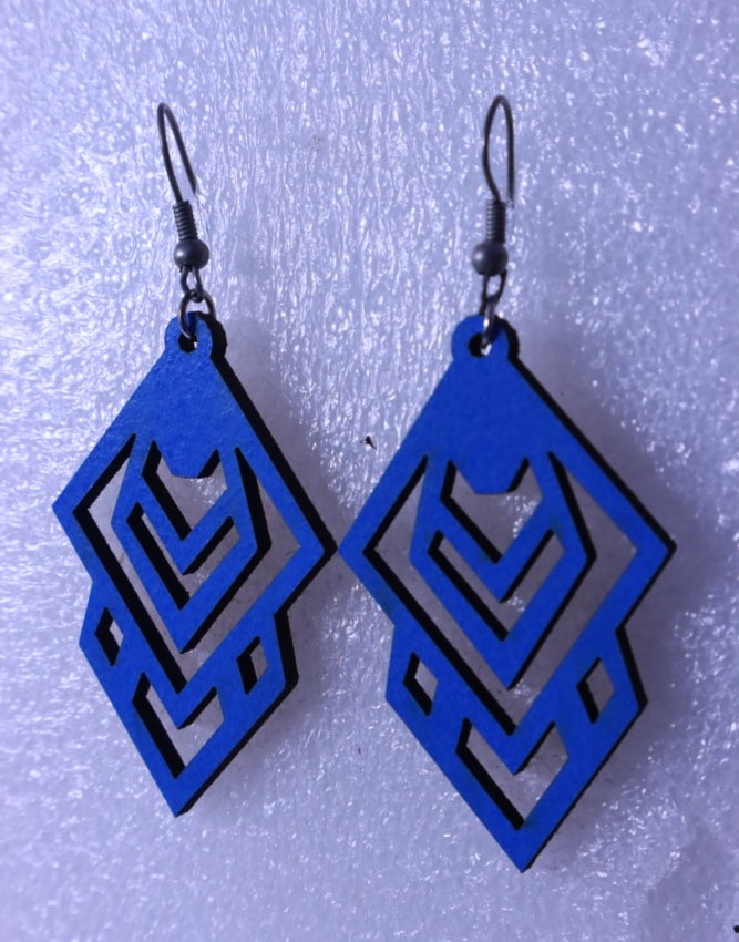 Laser Cut Simple Wood Earrings DXF File Free Download 3axis.co