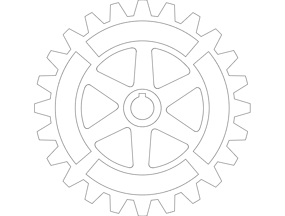 Gear With Extras dxf File Free Download 3axis.co
