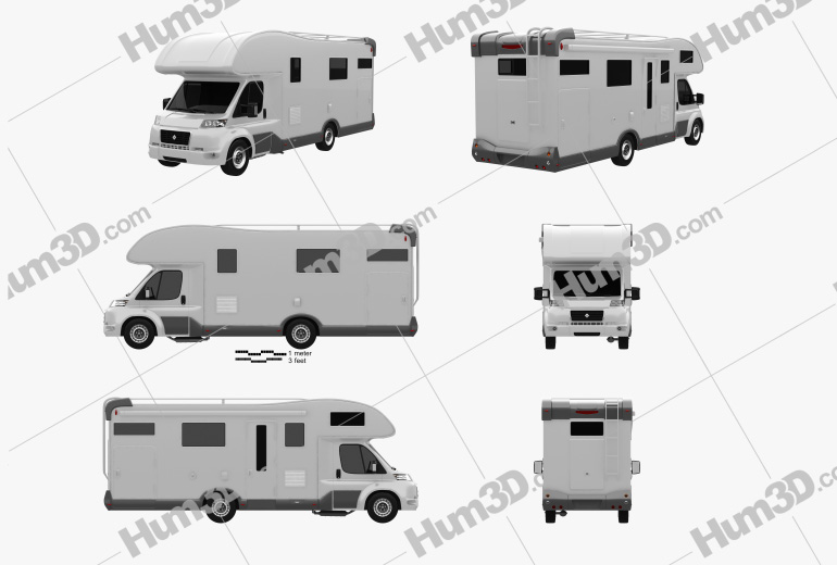 Generic Camper van 2022 Blueprint Template 3DModels